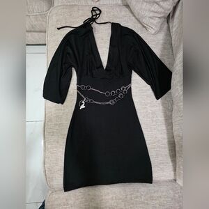 Baby Phat Black Dress with Silver Chain Detail